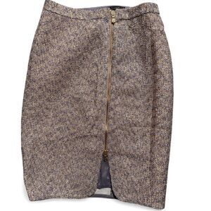 J. Crew, Holiday Pencil Skirt, Metallic Tweed, Size 2Petite, (Pre-loved)